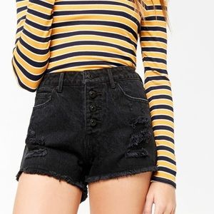 High-Waisted Denim Cutoff Shorts
